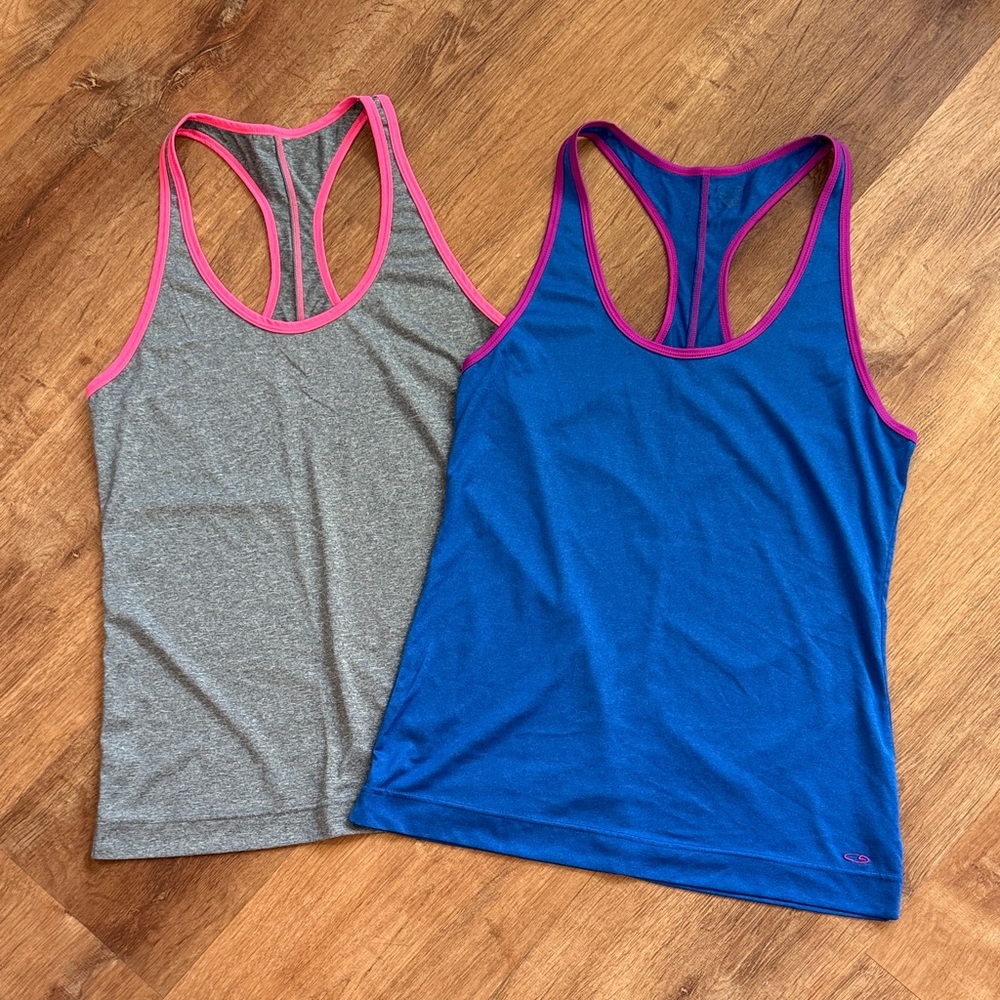 C9 by Champion Women's Racerback Tank Top Set - Blue and Gray